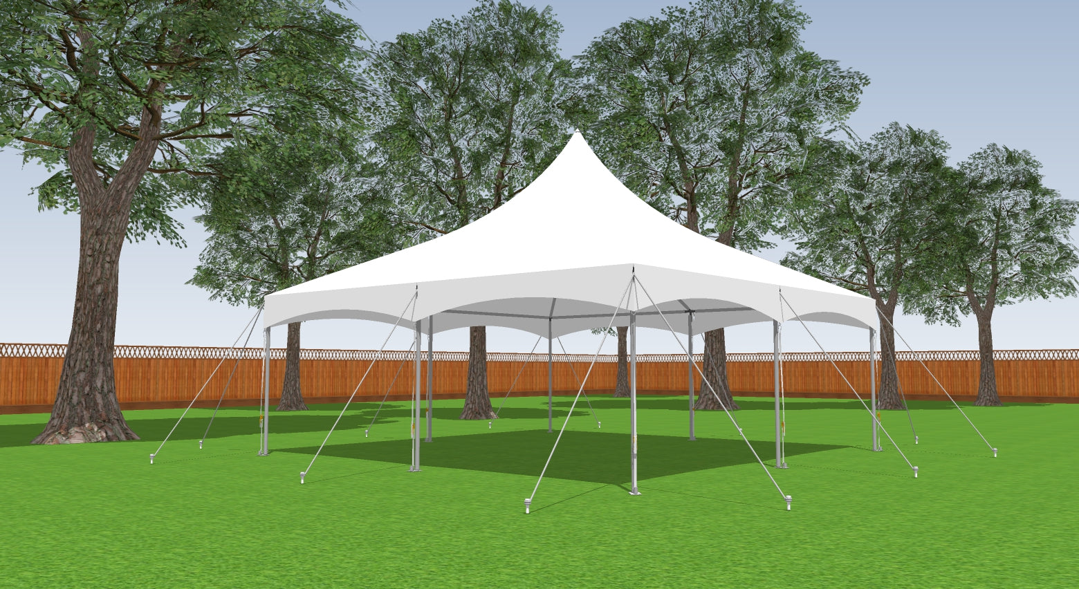 20' x 20' High Peak Frame Tent - With Premium Tension Cover