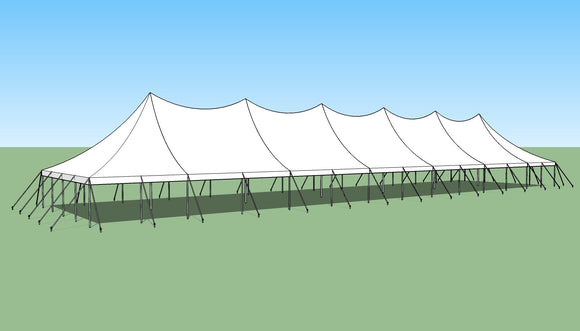 Ohenry 30' x 130' high peak pole tent sketch