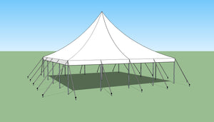 Ohenry 30' x 30' high peak pole tent used as Party tent