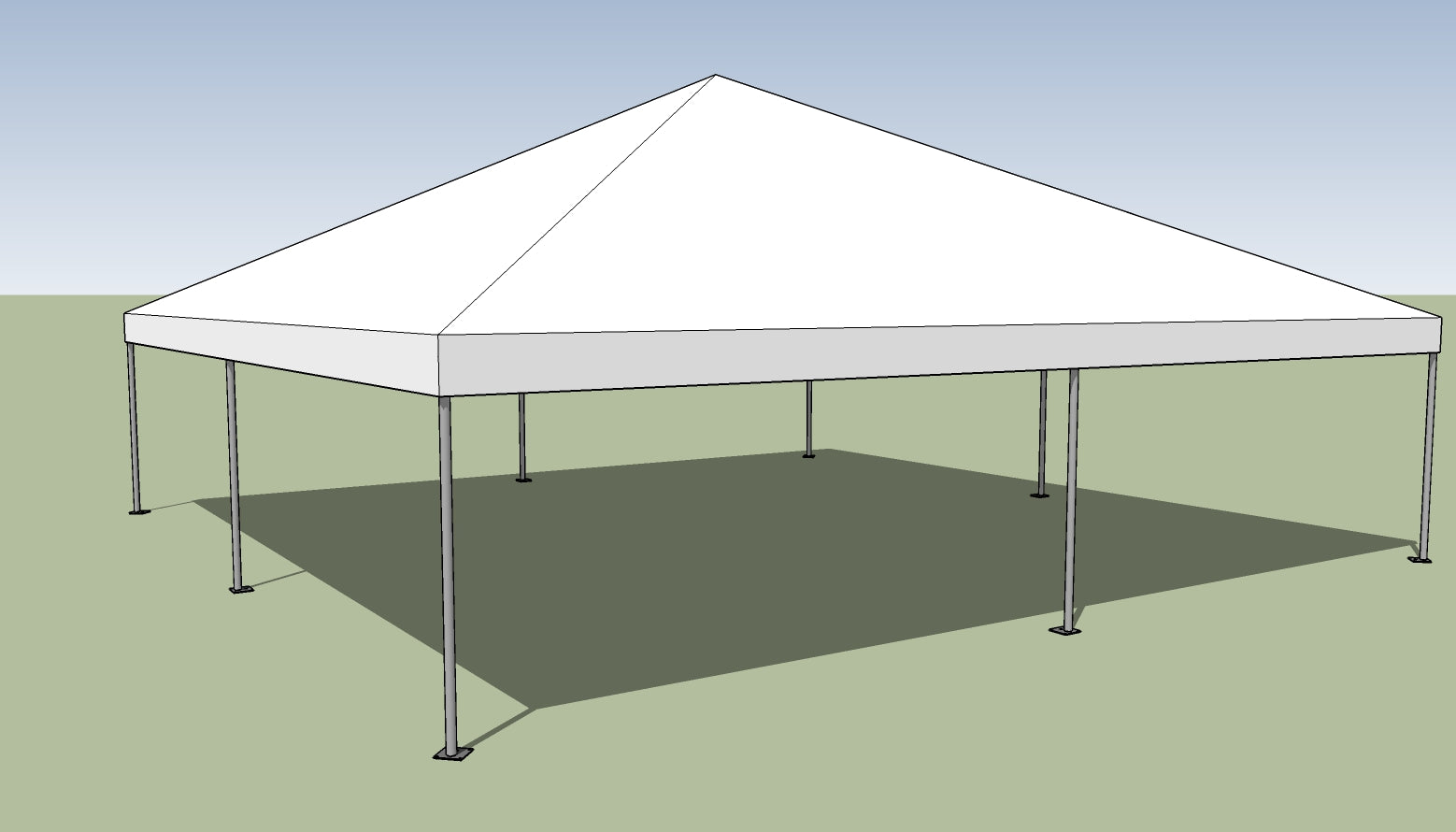 30' x 30' Frame Tent- With Expandable Top (2 sections) – Ohenry Party Tents