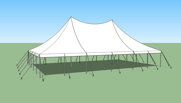 Ohenry 30' x 50' high peak pole tent sketch of Party tent
