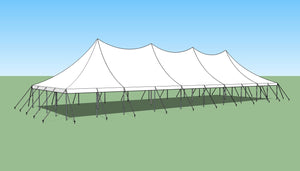Ohenry 30' x 90' high peak pole tent used as Party tent