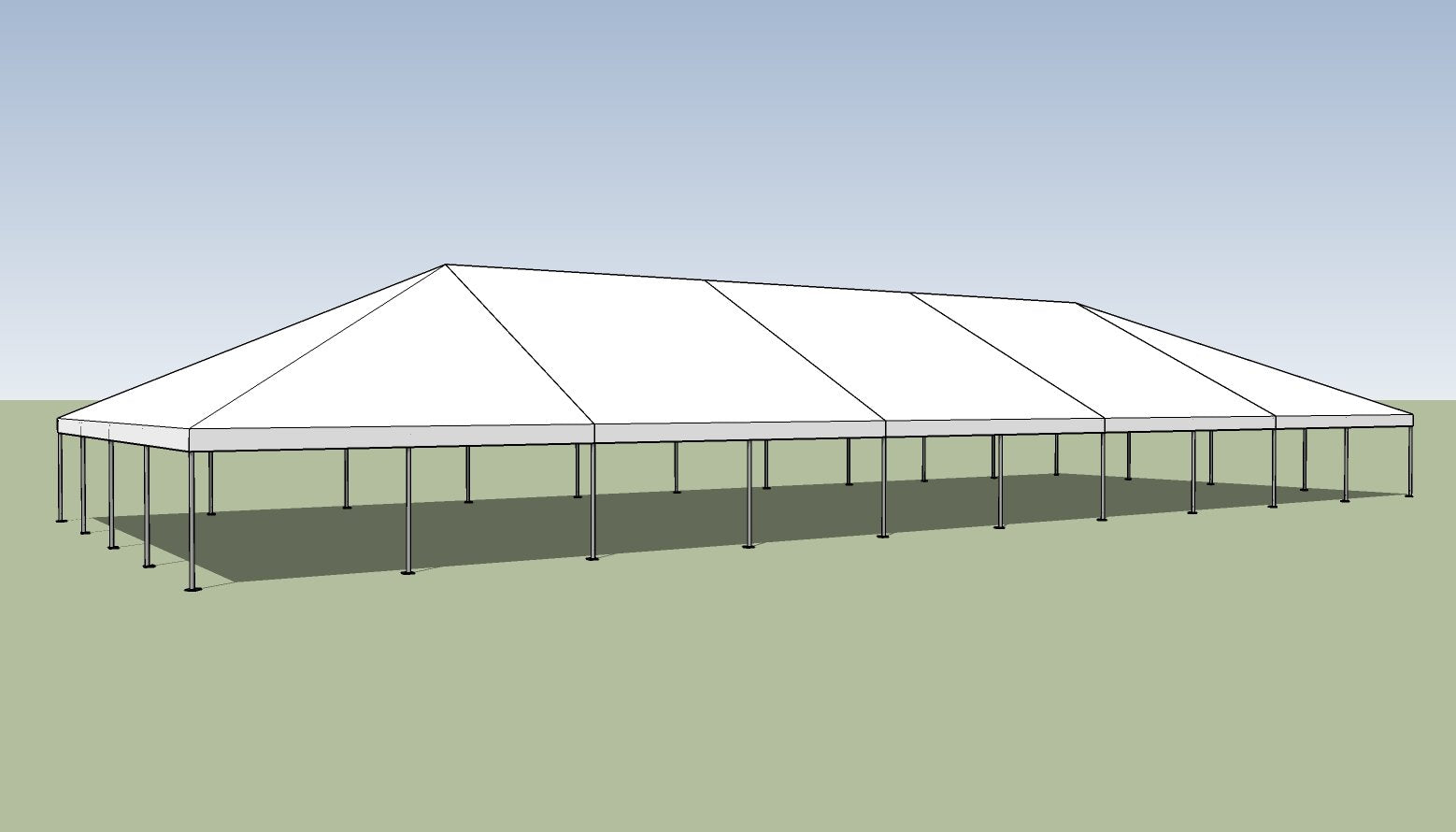 tent 100 40' x 100' Single Tube West Coast Frame Party Tent