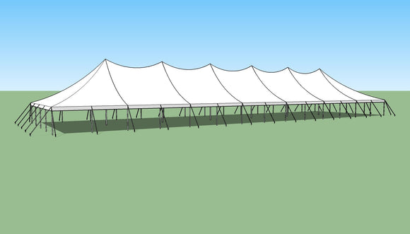 Ohenry 40' x 140' high peak pole tent sketch