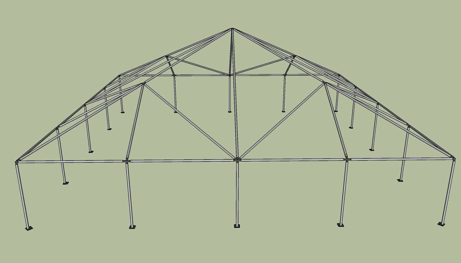 40' x 40' Frame Tent With Expandable Top (2-sections) – Ohenry Party Tents